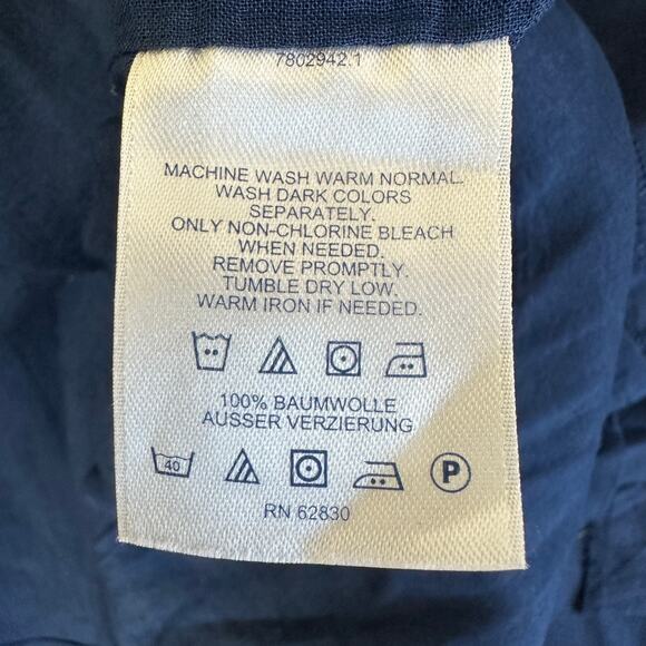 Lands End Dress Womens 12 Blue 100% Cotton Embroidered Floral Cottagecore Boho - Picture 6 of 6